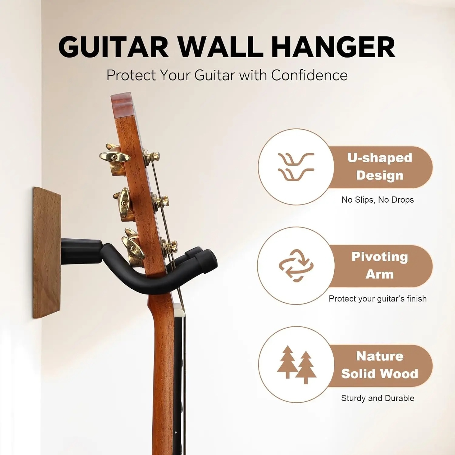 Musical Instrument Organ - Wandmontierter Gitarrenhalter für E-Bass und Ukulele,