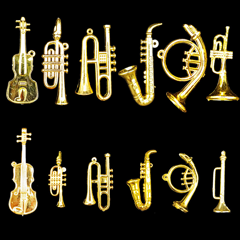 Musical Instrument Cello - 5/10/20 Stück, verschiedene Stile, goldfarben, Mini-Musikinstrumente,