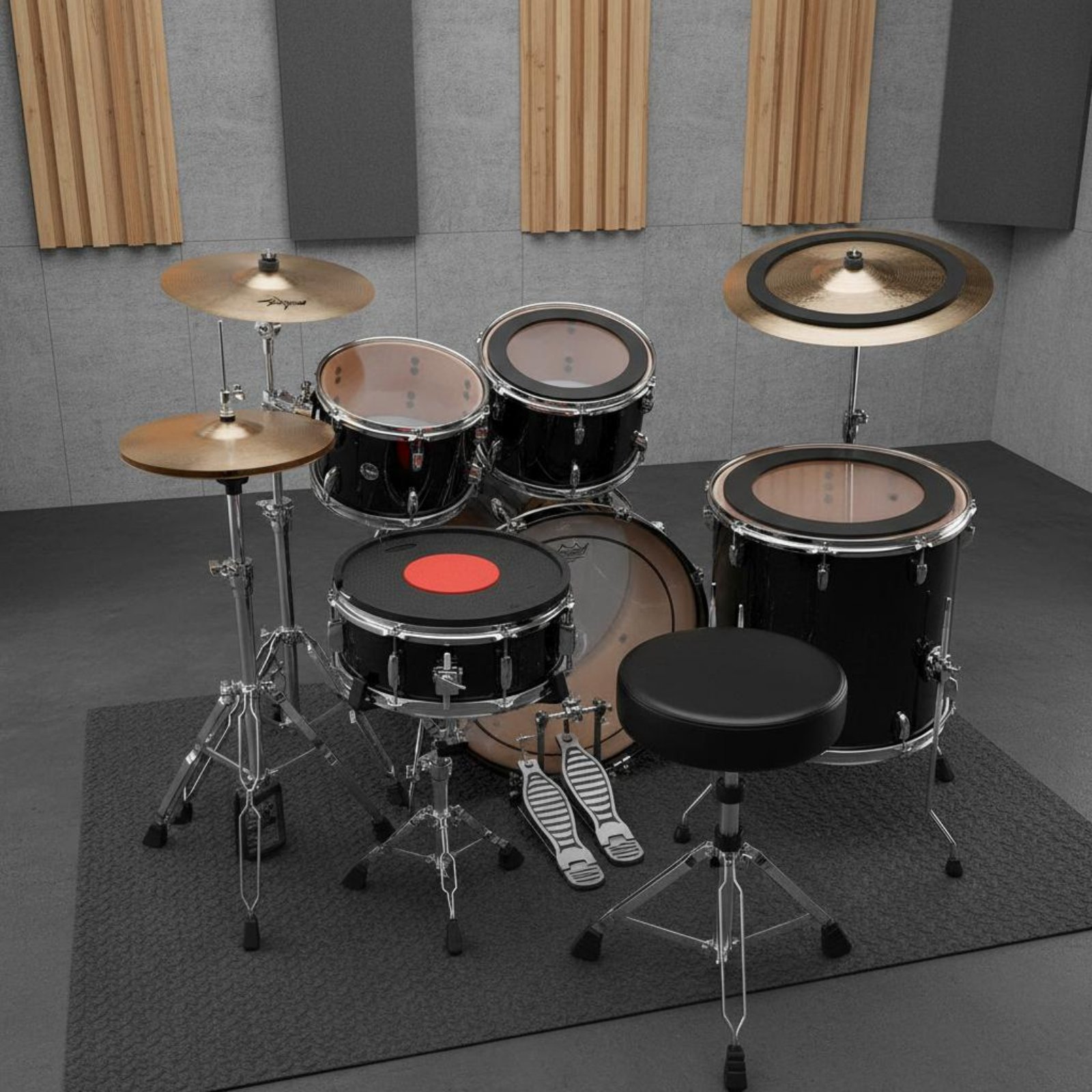Musical Instrument Drum - Gummi-Trommel- und Becken-Dämpfer-Set zur Geräuschreduzierung, abnehmbares