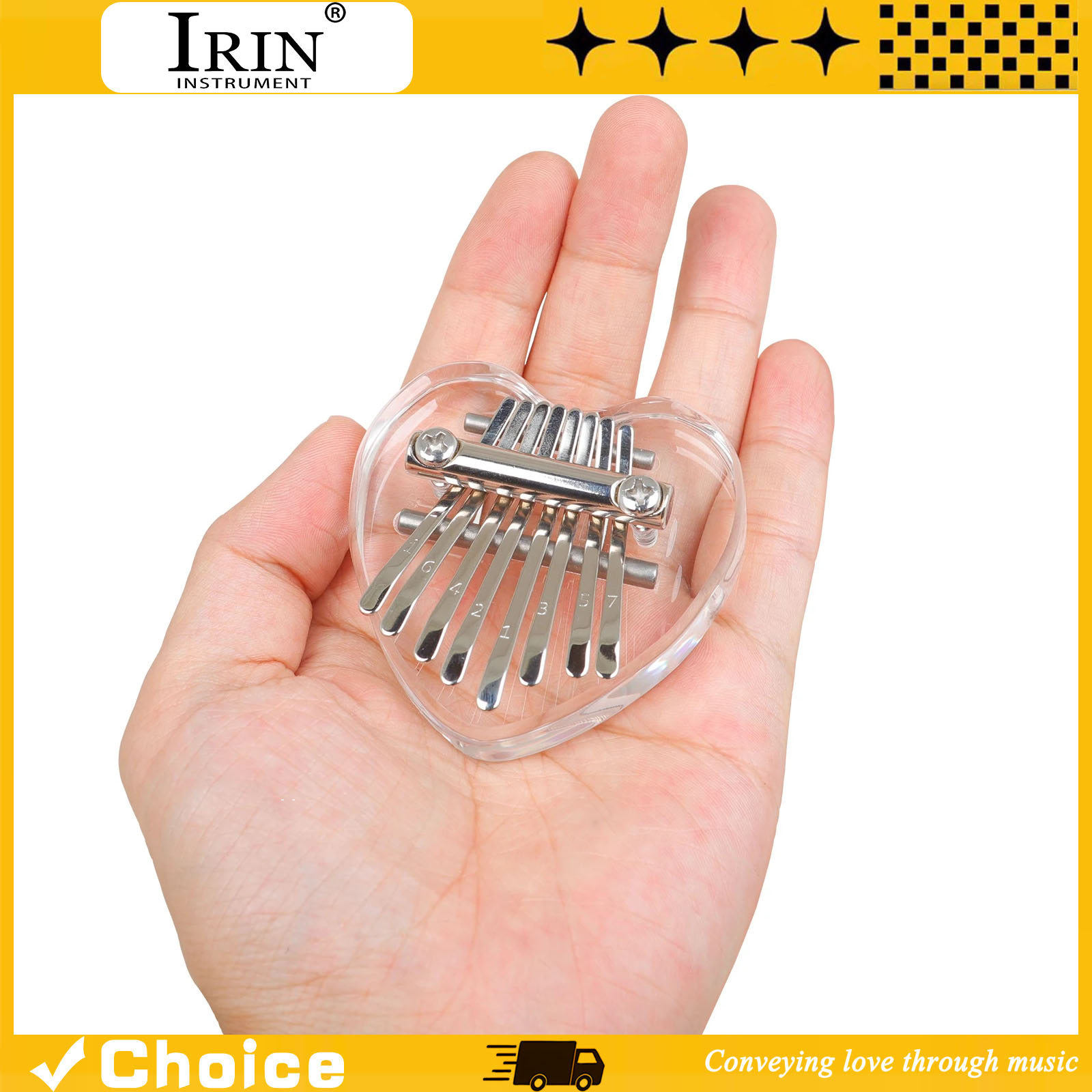 Musical Instrument Kids - 8-Tasten Kalimba Mini Daumenklavier aus Transparentem