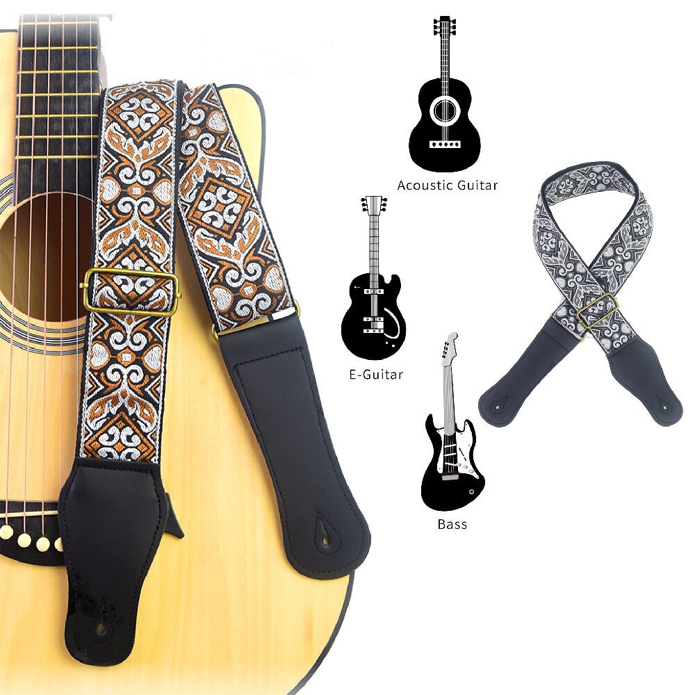 Musical Instrument Organ - Gitarrengurt mit besticktem Aufdruck im Ethno-Stil,